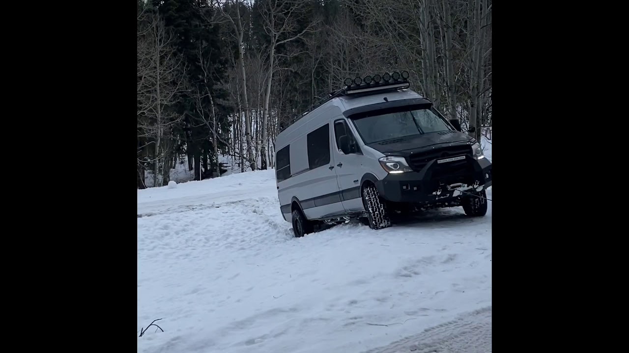 Testing my 2016 Mercedes Sprinter 2500 4x4 on snow in Tahoe area