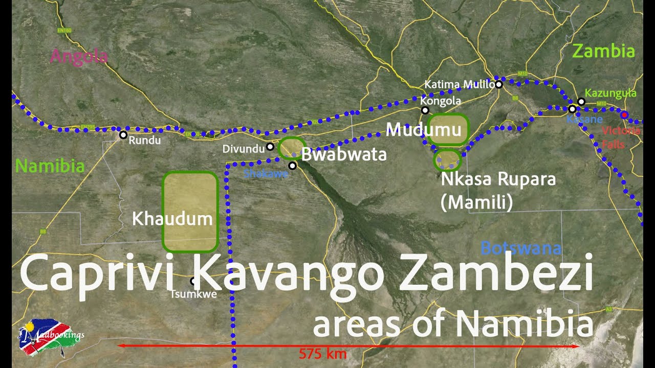 Caprivi Strip including Kavango and Zambezi regions of Namibia