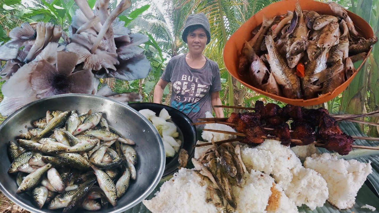 My Husband Went Early to a River For Fishing, He didn't Only Got Fishes But Fresh Mushrooms As Well