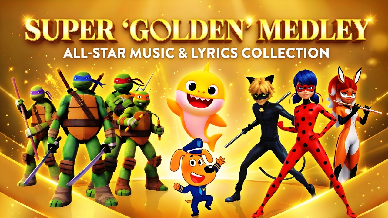 BABY SHARK 🆚 NINJA TURTLES 🆚 LADYBUG 🆚 SHERIFF LABRADOR x GOLDEN 🎶 TILES HOP BATTLE #184