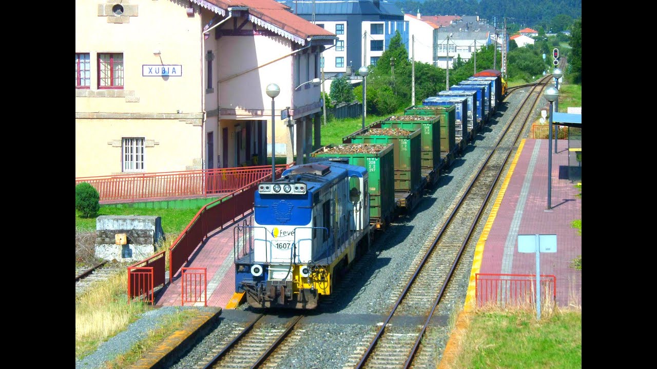 Variedad ferroviaria RENFE-FEVE, línea Ferrol Gijón