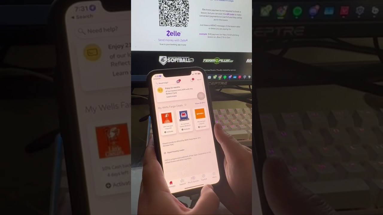 Pay with ZELLE QR scan