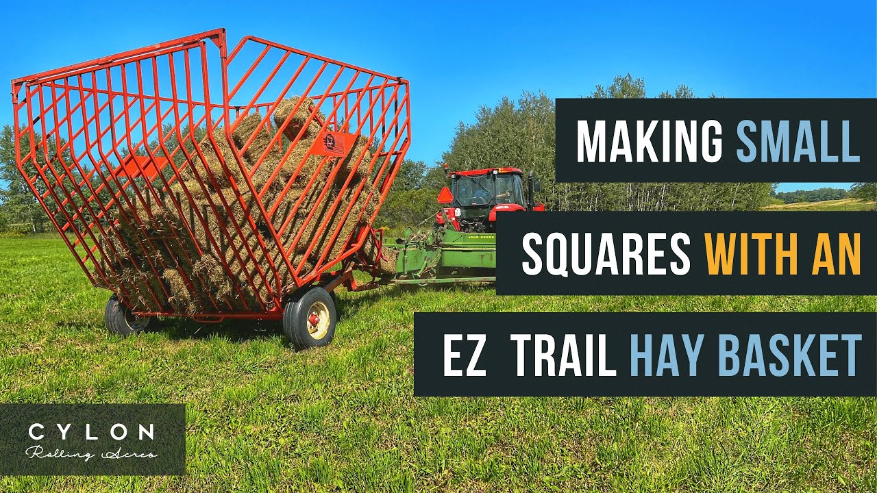 Making small square bales with the EZ Trail Hay Basket Wagon