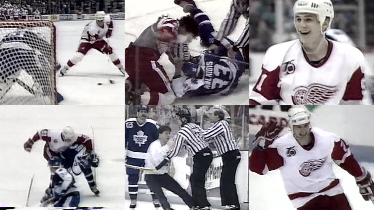 91/92 RS: Tor @ Det Highlights - 1/3/92 (Ysebaert Hat Trick)