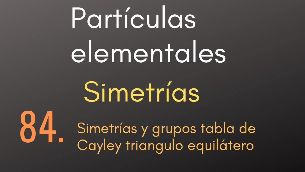 84 Partículas elementales - Simetrías - Simetrías y grupos tabla de Cayley triangulo equilátero