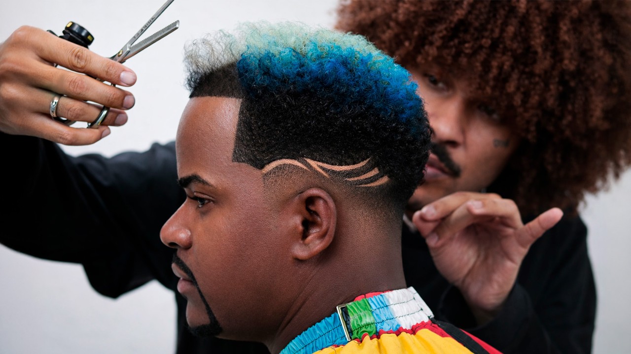 Cabelo de gelo 🧊 Incrivel afro cor de gelo + freestyle🥶❄️
