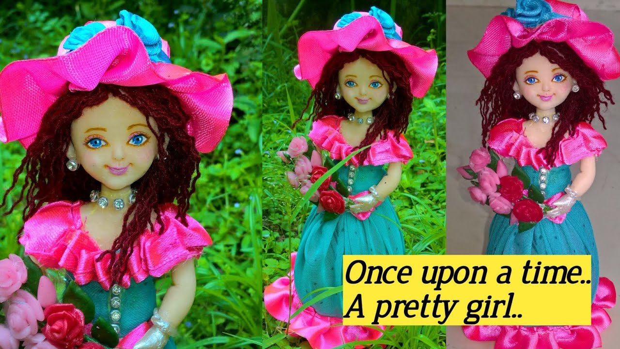 How to make a pretty girl doll with waste materials and clay| Creative Jay | Doll making Malayalam