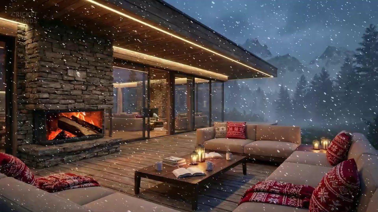 Northern Snow Cabin ❄️ Soft Jazz Piano & Fireplace Ambience for Deep Focus