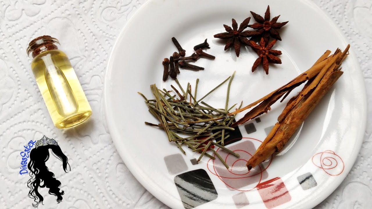 Aceite bomba de especias. Cabello y las uñas largas. Aceite de cola de caballo. Maceración