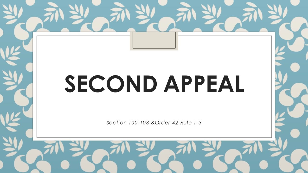Second appeal under cpc in Tamil | sec100-103 lawandlife287