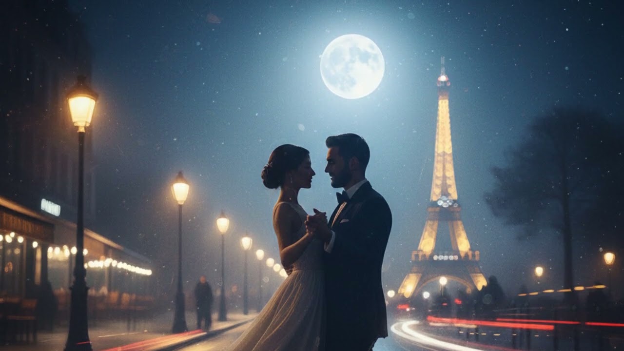 Romantic Jazz Night 🌙 | Paris Love Under the Moon