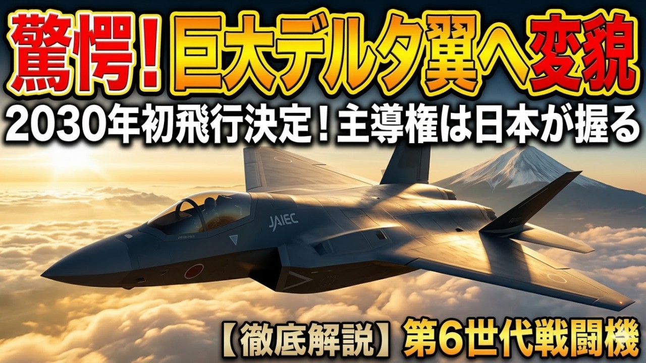 【完全解説】F-35を凌駕する次期戦闘機GCAP！巨大デルタ翼への驚愕進化と日本の大逆襲