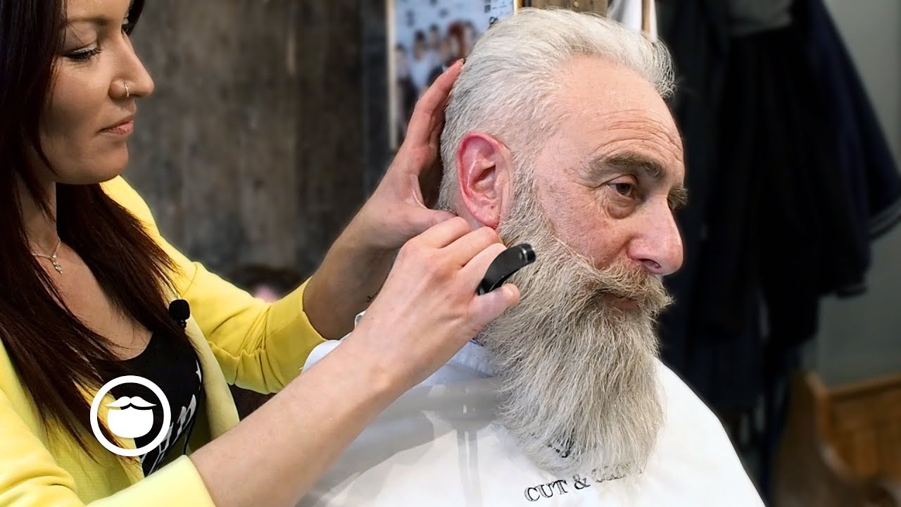 Old School Men's Haircut with Big Beard Trim | Cut & Grind