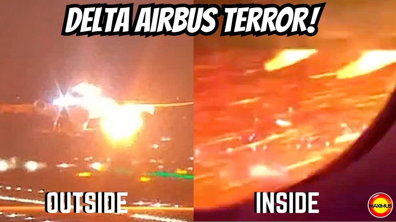 Terrifying Delta Airbus A330 Explosion And Fire In The Air!