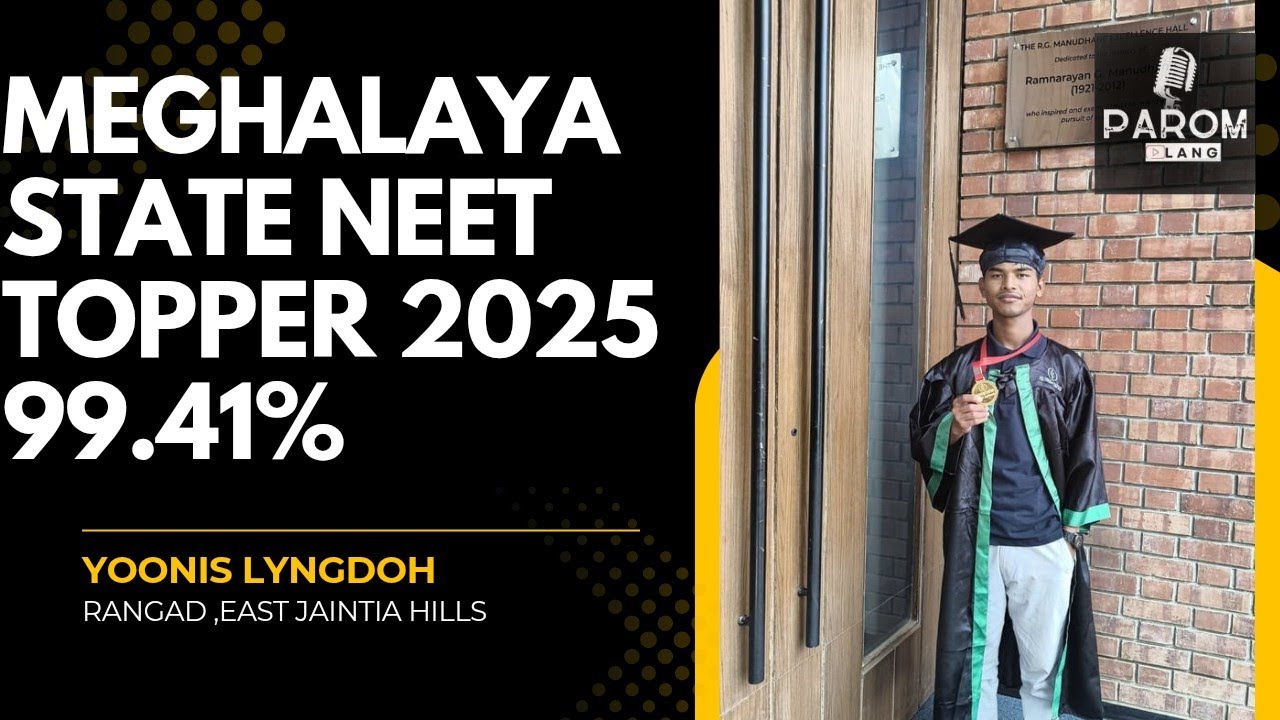 Yoonis Lyngdoh, Meghalaya state neet topper 2025. Journey, Coaching, Dream. #Episode 14