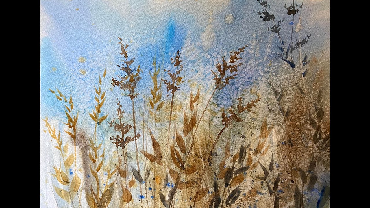Use SALT to create a Beautiful Loose Watercolour painting, Autumn Grasses, watercolor demo