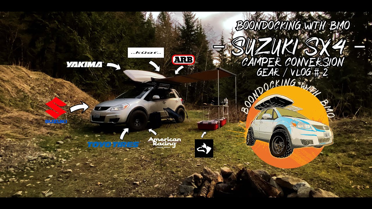 Suzuki SX4 - Camper Conversion - Gear / Vlog # 02 - ARB Awning - Tire Size & Lift Kit - BWB - 4k