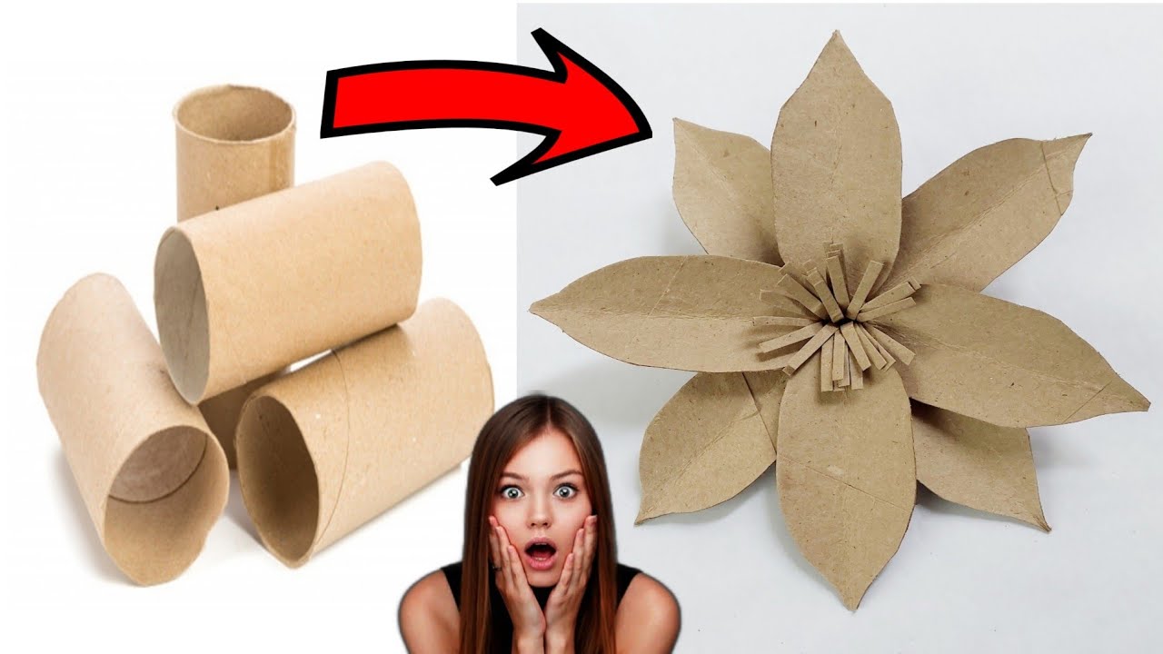 IDEAS BONITAS DE RECICLAJE/flores de rollos de papel higiénico / super nice recycling art ideas #diy