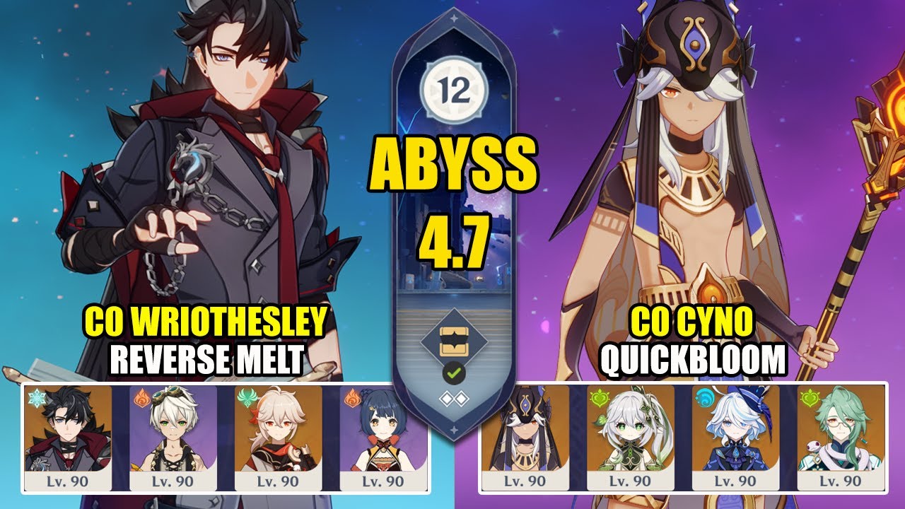 C0 Wriothesley Reverse Melt & C0 Cyno Quickbloom | Spiral Abyss 4.7 | Genshin Impact 【原神】