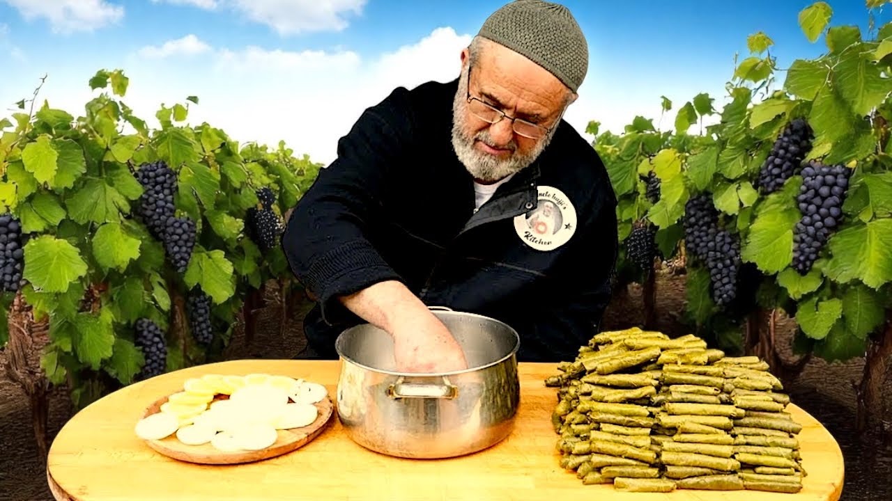 DOLMA ☘️🍇 How to Make Stuffed Grape Leaves! Turkish Outdoor Village Cooking