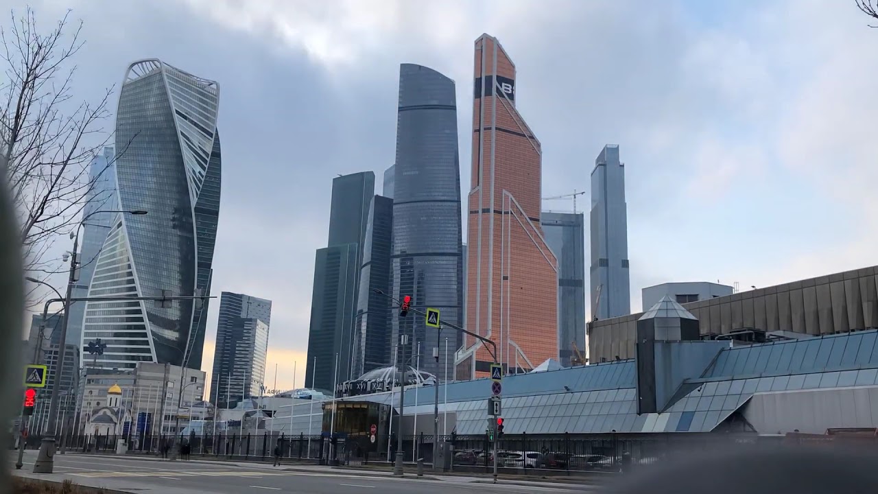 Time lapse. Moscow city towers.