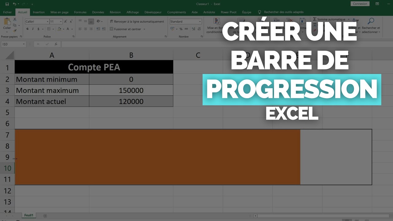 Cr&eacute;er une 📊 Barre de Progression Excel 📊  [TUTORIEL] Barre de Donn&eacute;es / Jauge en 2 min