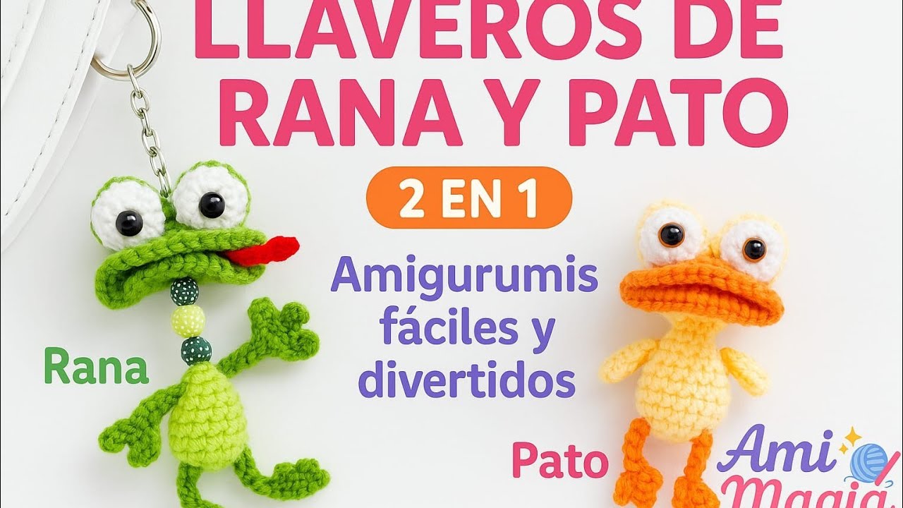 Брелок «Лягушка и уточка» 2 в 1! 🐸🦆 Простое и весёлое амигуруми шаг за шагом | @AmiMagia