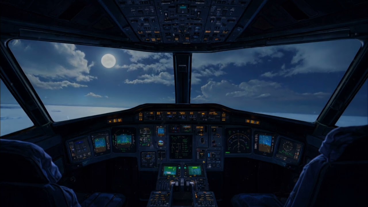 Arctic Navigation | Glacial Moonlight Views from the Cockpit | 3 Hour Night Flight