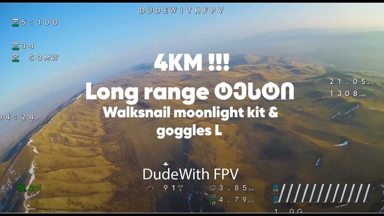 4km range test with fpv drone/ walksnail goggles L & moonlight kit  ( stock antennas )
