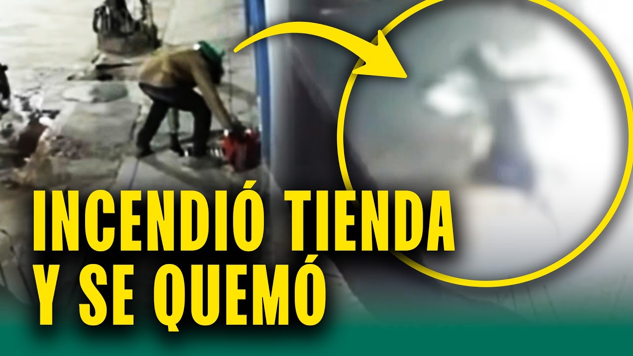 Sujeto quiso prenderle fuego a tienda y terminó envuelto en llamas