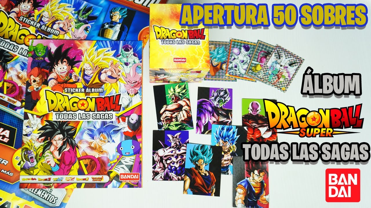 Álbum Dragon Ball Todas las Sagas 2023: Apertura 50 sobres colección Definitiva Dragon Ball