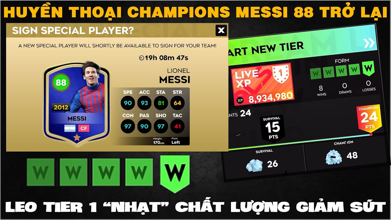 DLS 25 | Huyền thoại Messi 88, Ronaldo 88 trở lại | Thắng Tie 1 chất lượng giảm sút