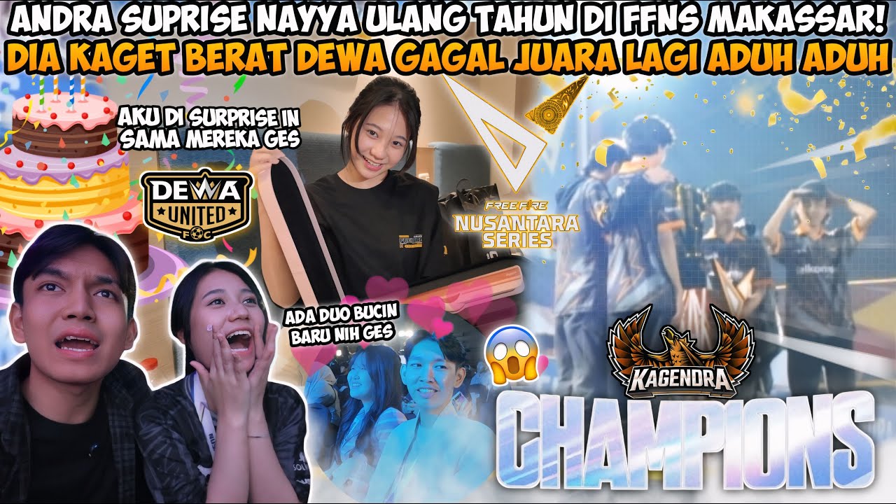 ANDRA SURPRISE NAYYA ULANG TAHUN DI FFNS MAKASSAR! DIA KAGET BERAT DEWA GAGAL JUARA LAGI GUYS😭