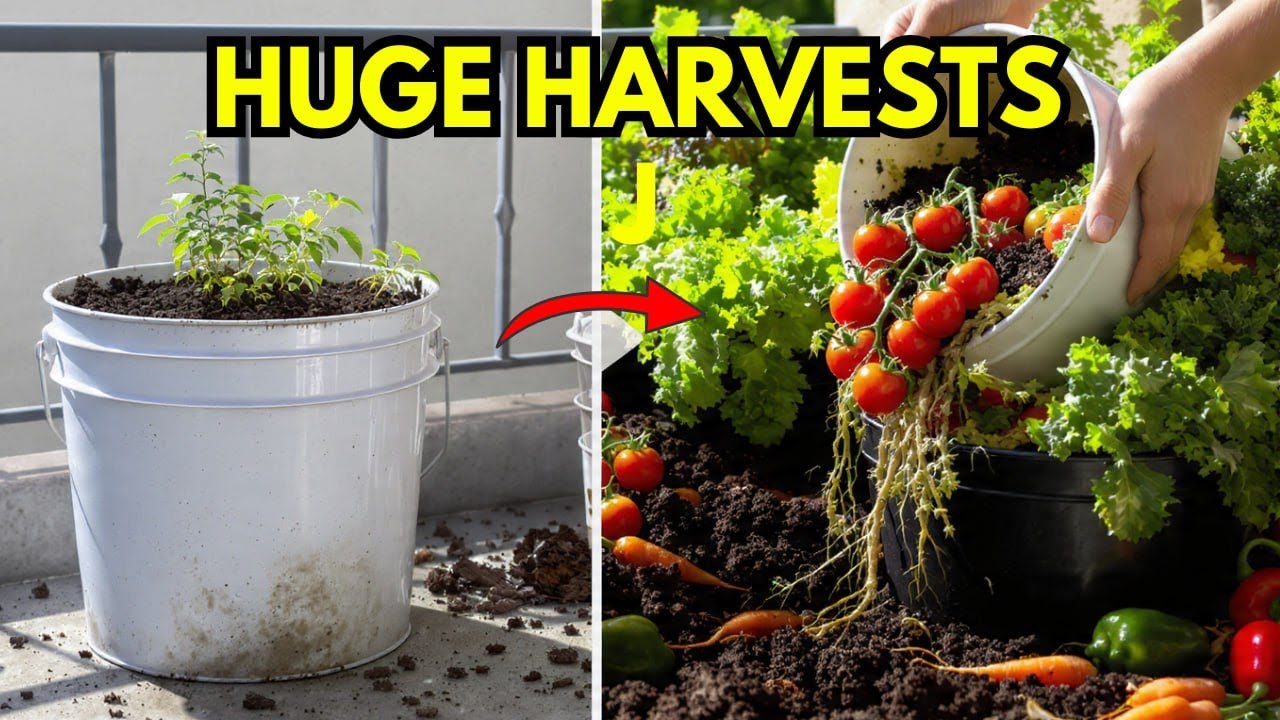 Grow Foods in Buckets: 9 Vegetables That Thrive in Containers 😱it works!!!