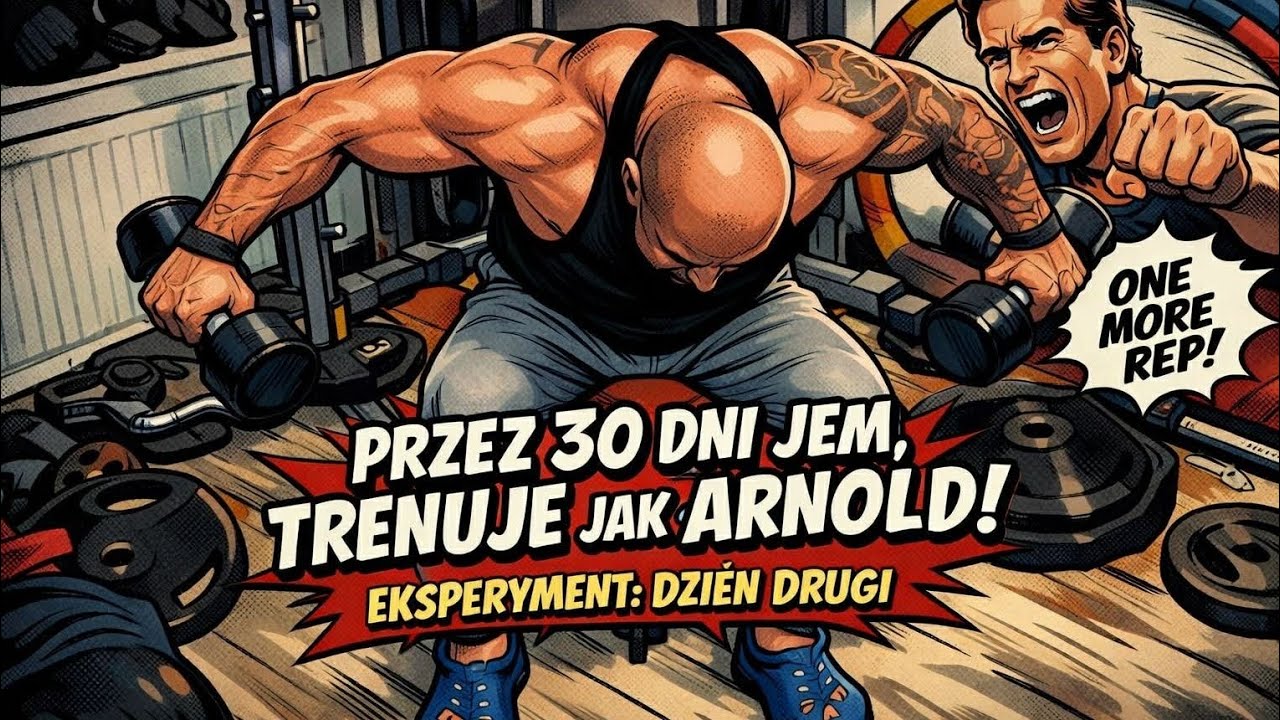 JEM I TRENUJĘ JAK ARNOLD SCHWARZENEGGER PRZEZ 30 DNI  – DZIEŃ 2 | Trening barków (Eksperyment)