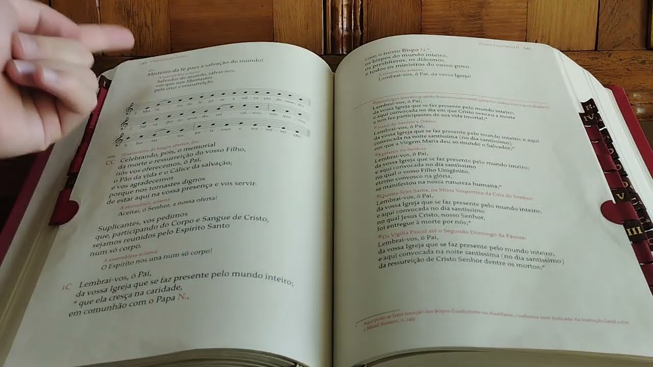 Como virar as folhas da Oração Eucarística II para o padre durante a Missa?!?!