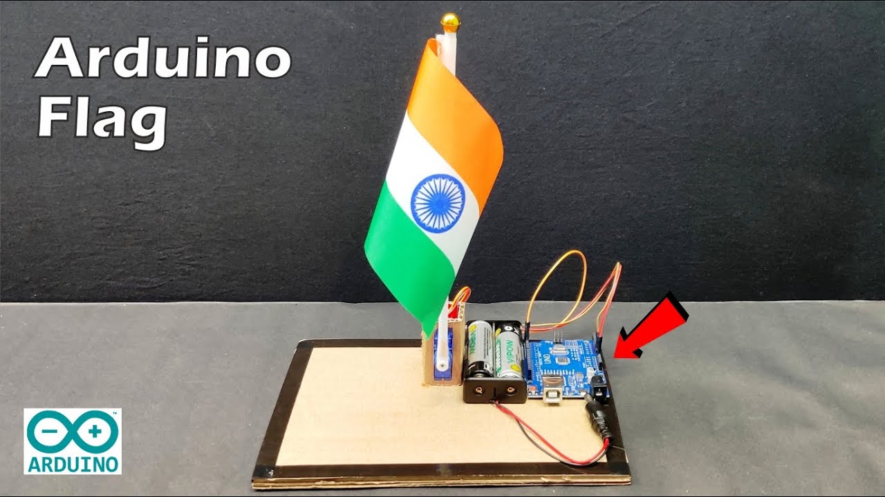 Механизм для подъёма флага с двигателем постоянного тока и Arduino. Подъём флага ко Дню Республик...