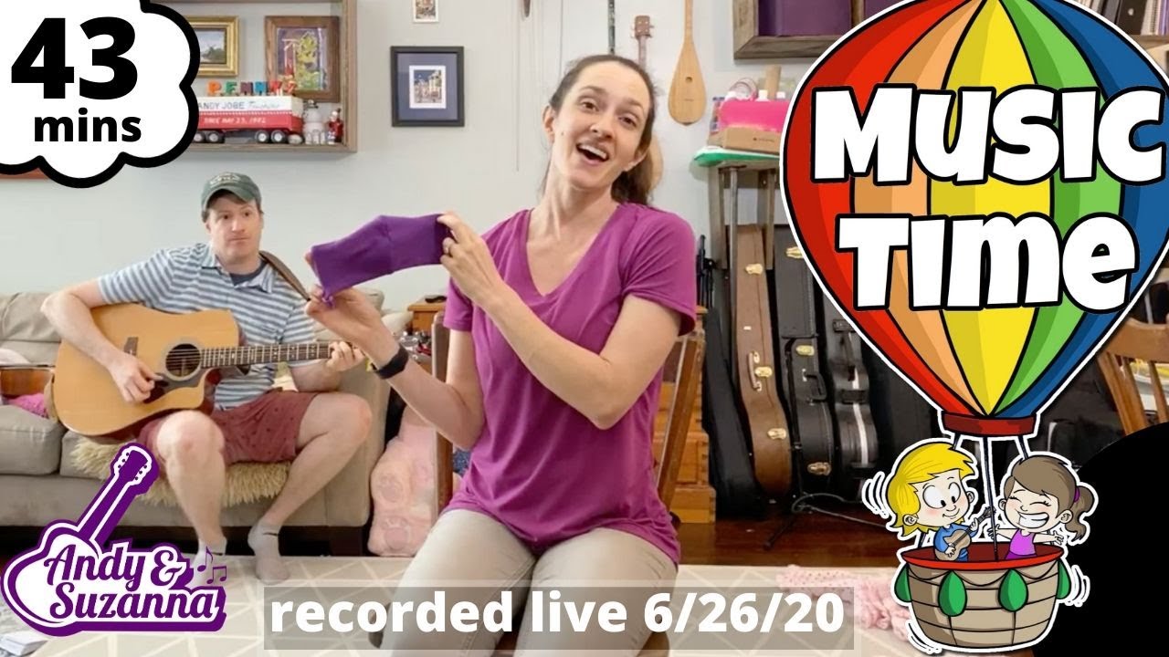 Kids Music Class | Music Time w/ Andy and Suzanna 6/26/20 🎵 Children's Songs & Movement Activities