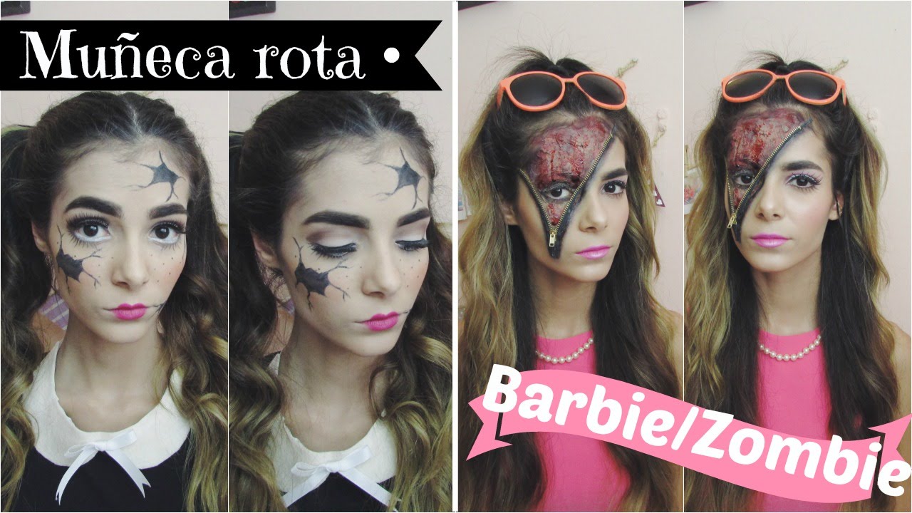 Disfraz para Halloween de: Muñeca rota y Barbie con zipper | Parte 4 | Celhelíz