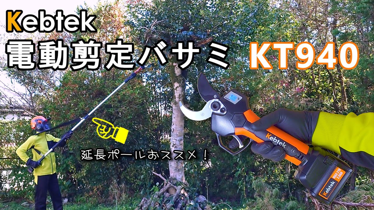 [DIY]  Kebtek KT940-SET 高枝切り電動剪定鋏 延長ポール付き
