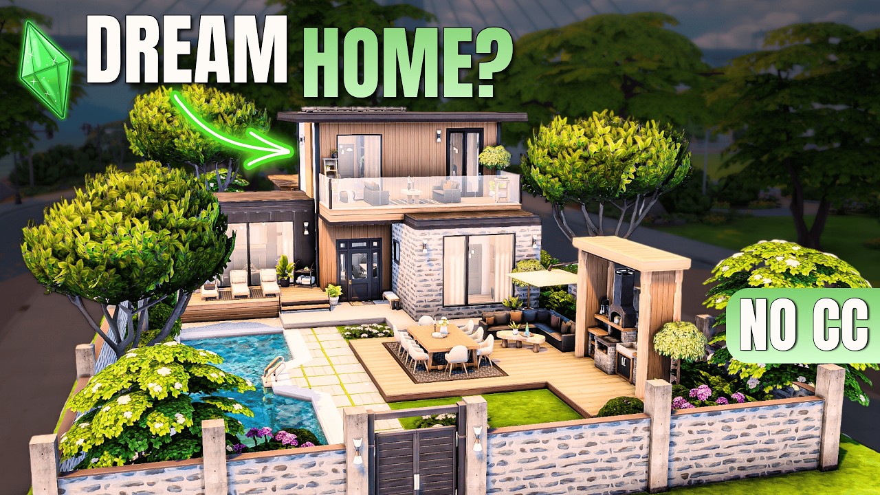 The Sims 4 | Peaceful Modern Hideaway 🌿 Calm & Cozy Family Home (Speed Build)