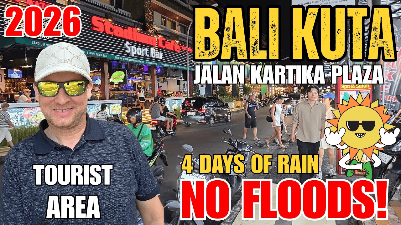 BalI Kuta Night Street Walking Tour Vlog Now 2026 Jalan Kartika Plaza No Floods!!