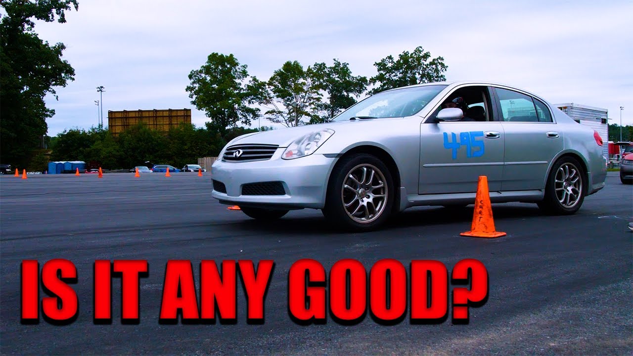 racing a stock g35 sedan at autoX AND WON?!