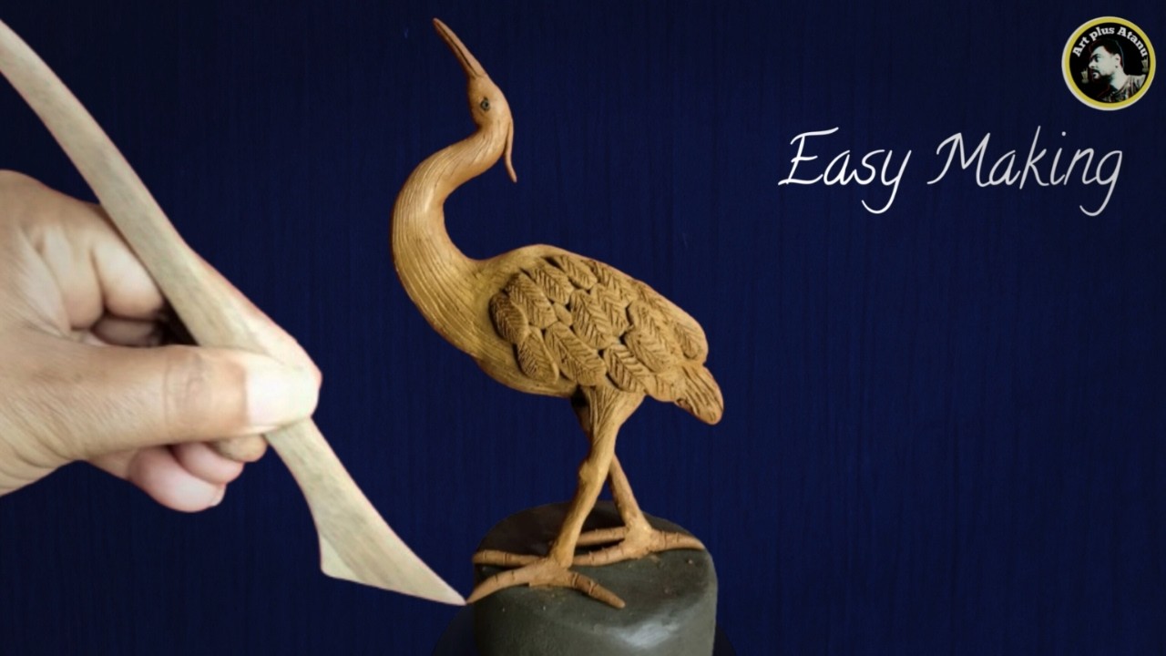 Heron making with clay / clay bird model making ❤️ #heron #clayart #clay #crafts #tutorial #art