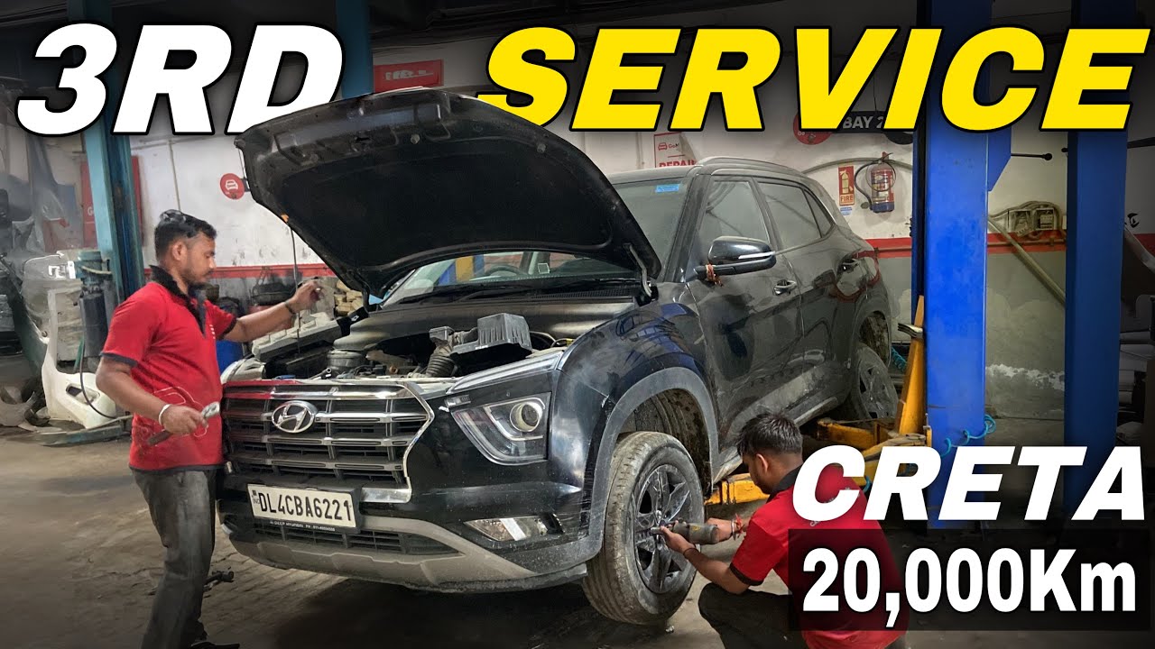 Hyundai Creta Complete Service After 20,000KM 🔧🚗 | Cost, Mileage, Parts  & Review #creta #carreview