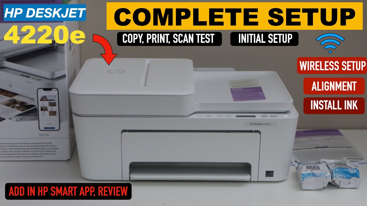 HP DeskJet 4220e Setup, Install Ink, Load Paper, WiFi Setup, Copy, Print & Scan Test, Review !