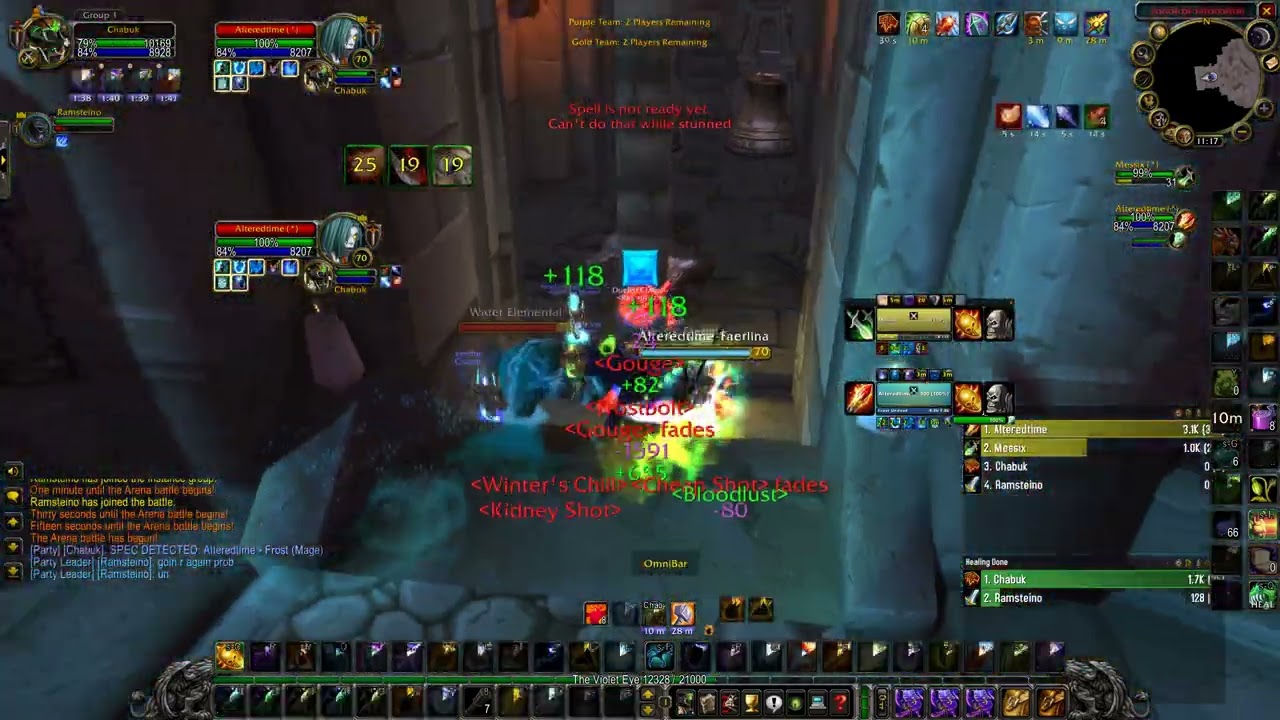 TBC Arena - 2618 Rating Gladiator Rogue Mage vs Shaman Warrior - S4