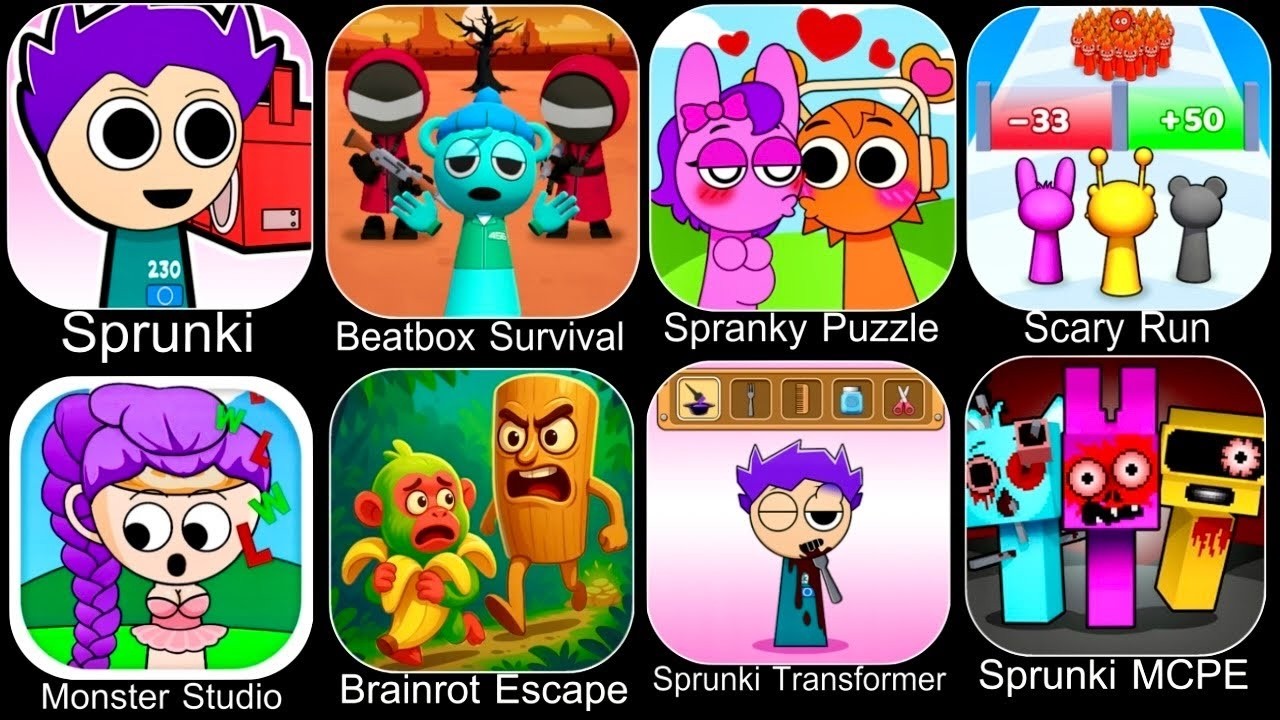 Roblox,Spranky Survival,Beat Duet,Scary Run,Spranky Transformer,Sprunky Run,Spranky Role Swap Puzzle