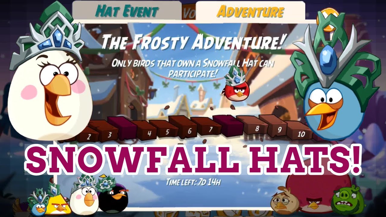 Frosty Adventure level 1 - 7 NEW Snowfall Hats! Angry Birds 2