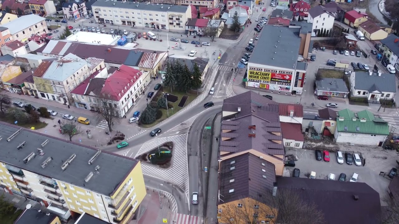 Hrubieszów - ul. 3Maja i ul. Prosta, 2022.02.15, 4K